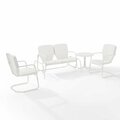 Claustro Ridgeland Outdoor Metal Conversation Set, White Gloss CL3051582